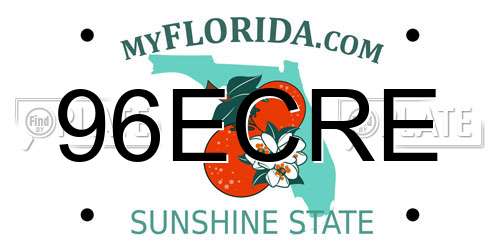 96ECRE Florida License Plate