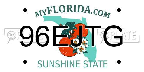 96EJTG Florida License Plate