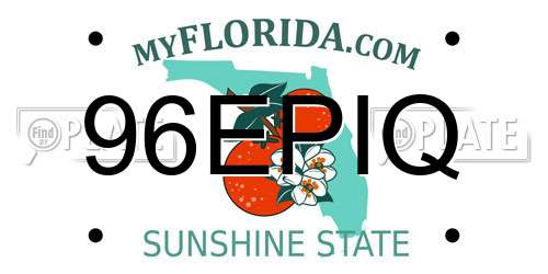 96EPIQ Florida License Plate