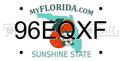 96EQXF Florida License Plate