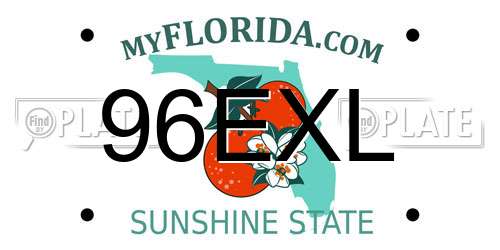 96EXL Florida License Plate