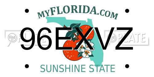 96EXVZ Florida License Plate