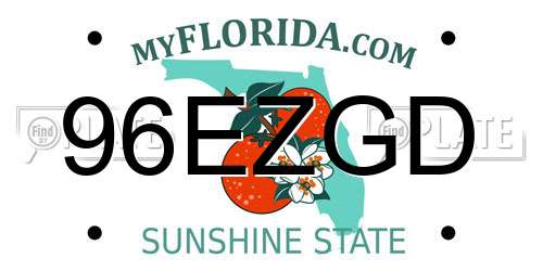 96EZGD Florida License Plate