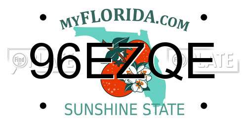 96EZQE Florida License Plate