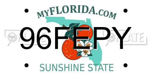 96FEPY Florida License Plate