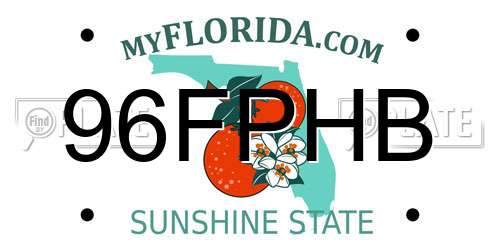 96FPHB Florida License Plate
