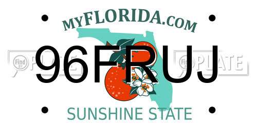 96FRUJ Florida License Plate