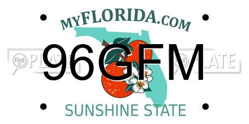96GFM Florida License Plate