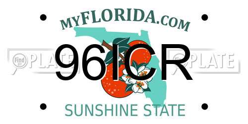 96ICR Florida License Plate