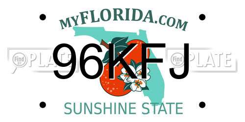 96KFJ Florida License Plate