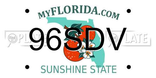 96SDV Florida License Plate