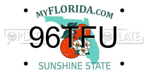 96TFU Florida License Plate