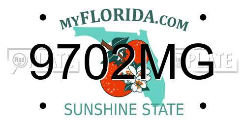 9702MG Florida License Plate