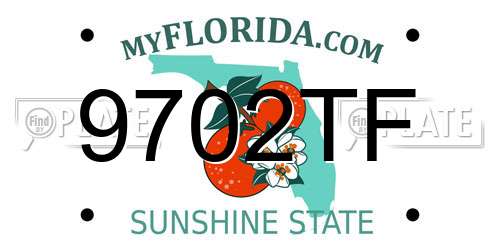 9702TF Florida License Plate