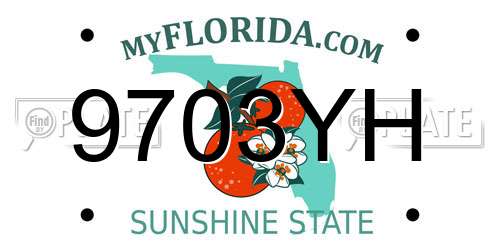 9703YH Florida License Plate