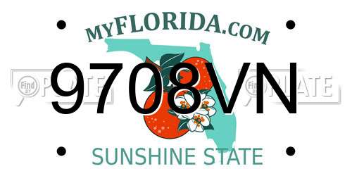 9708VN Florida License Plate