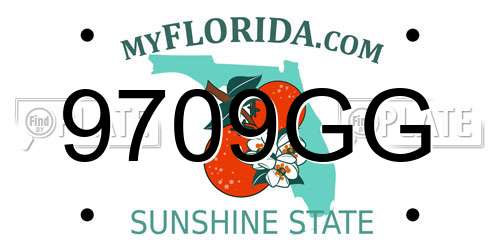 9709GG Florida License Plate