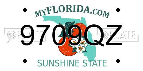 9709QZ Florida License Plate