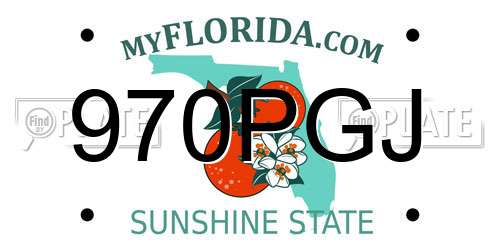 970PGJ Florida License Plate