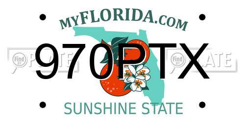 970PTX Florida License Plate