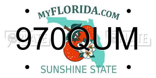 970QUM Florida License Plate