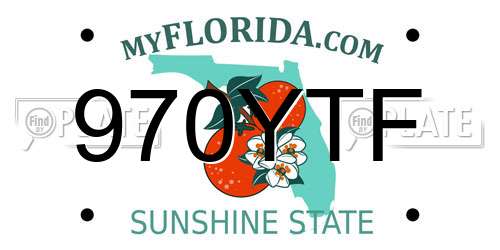970YTF Florida License Plate
