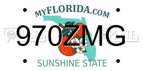 970ZMG Florida License Plate