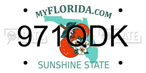971QDK Florida License Plate
