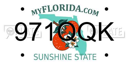 971QQK Florida License Plate