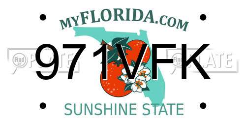 971VFK Florida License Plate