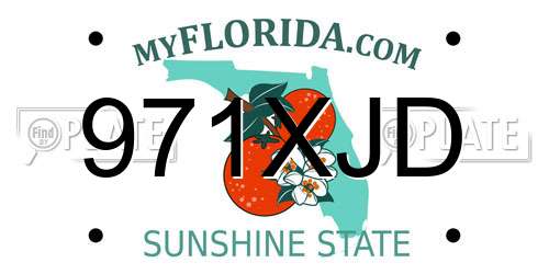 971XJD Florida License Plate