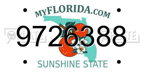 9726388 Florida License Plate