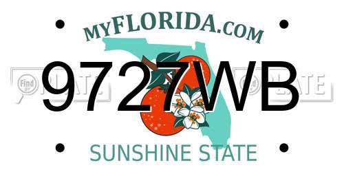 9727WB Florida License Plate