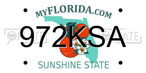 972KSA Florida License Plate