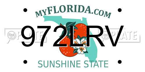 972LRV Florida License Plate