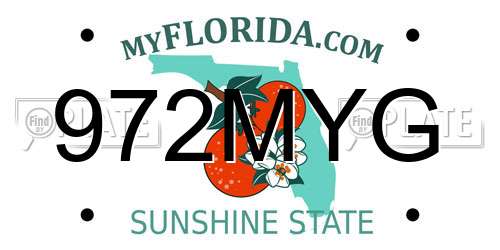 972MYG Florida License Plate