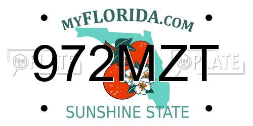 972MZT Florida License Plate