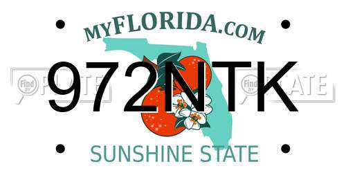 972NTK Florida License Plate