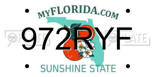 972RYF Florida License Plate