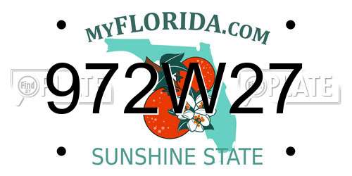 972W27 Florida License Plate