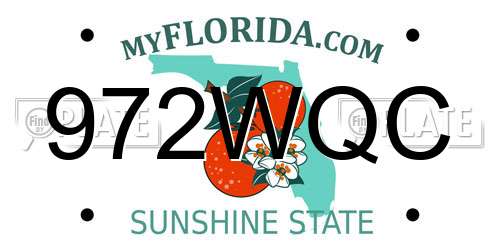 972WQC Florida License Plate