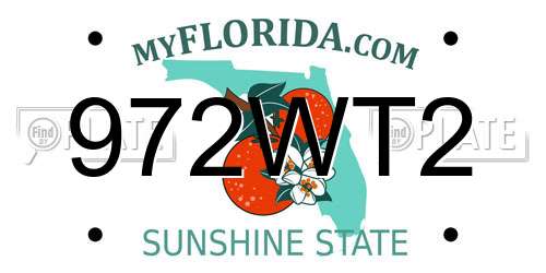 972WT2 Florida License Plate