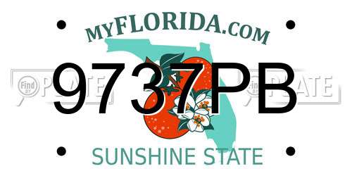 9737PB Florida License Plate