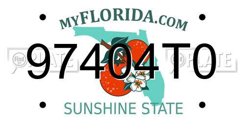 97404T0 Florida License Plate