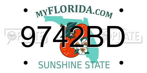 9742BD Florida License Plate