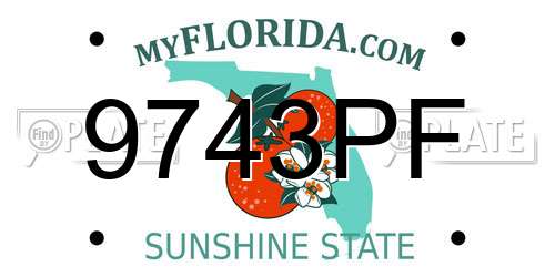 9743PF Florida License Plate