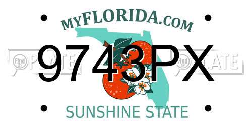 9743PX Florida License Plate