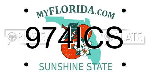 974ICS Florida License Plate