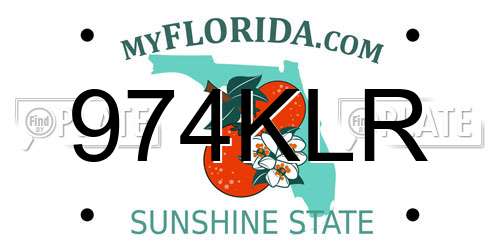 974KLR Florida License Plate