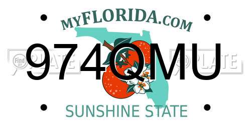 974QMU Florida License Plate